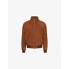 Polo Ralph Lauren Mens Pale Russet X Funnel-neck Suede Bomber Jacket In Brown