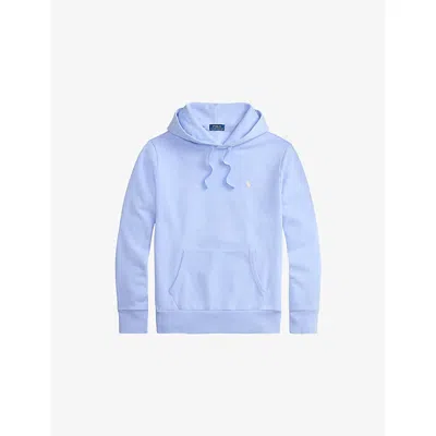 Polo Ralph Lauren Mens Pebble Blue Brand-embroidered Pouch-pocket Cotton-jersey Hoody