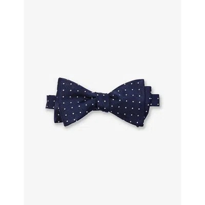 Polo Ralph Lauren Mens  Polka-dot Self-tie Silk-twill Bow Tie In Navy/white