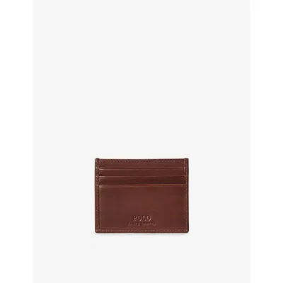 Polo Ralph Lauren Mens Brown Polo Bear Leather Card Holder