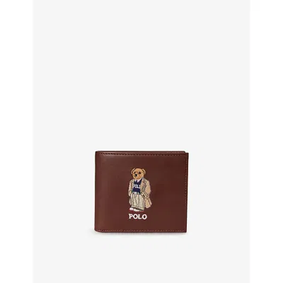 Polo Ralph Lauren Mens Brown Polo Bear Leather Wallet
