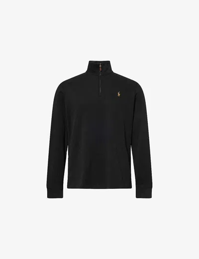 Polo Ralph Lauren Mens Polo Black Estate Funnel-neck Regular-fit Cotton-jersey Sweatshirt