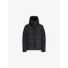 Polo Ralph Lauren Blue Down Jacket With Fixed Hood And Embroidered Pony Logo On Chest In Tech Fabric Man In Black