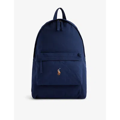 Polo Ralph Lauren Mens Brand-embroidery Cotton Backpack Newport Navy