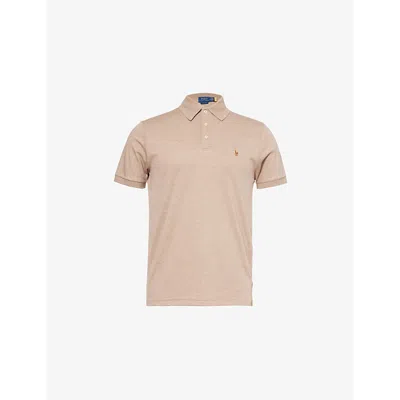 Polo Ralph Lauren Mens Adirondack Heather Brand-embroidery Slim-fit Cotton-jersey Polo Shirt
