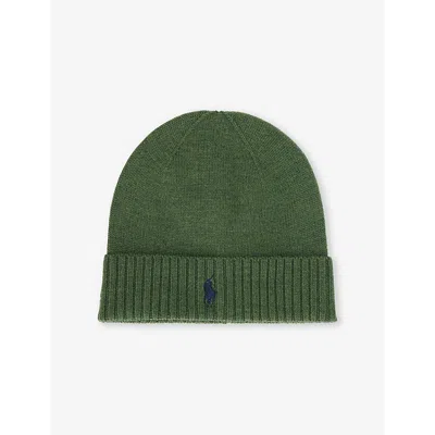 Polo Ralph Lauren Mens  Cold Weather Wool Beanie In Dark Green