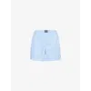 Polo Ralph Lauren Gingham Cotton Boxer Shorts In Light Blue