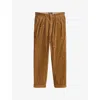 Polo Ralph Lauren Mens Hitman Wide-leg Pleated Cotton-corduroy Trousers Brown In Brown