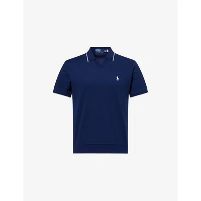 Polo Ralph Lauren Mens Navy Jonny Logo-embroidered Regular-fit Cotton-jersey Polo Shirt Xl In Yellow
