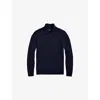 Polo Ralph Lauren Blue Cable-knit Sweater With Zip And Pony Embroidery In Wool And Cashmere Man In Blue