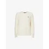 Polo Ralph Lauren White Cable Knit Crewneck Sweater With Pony Embroidery On The Front In Wool And Cashmere Man In Andover Cream