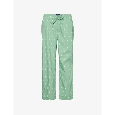 Polo Ralph Lauren Mens Logo-print Cotton Pyjama Bottoms Pistachio Aopp