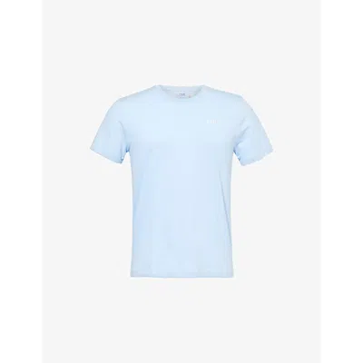 Polo Ralph Lauren Mens Logo-print Short-sleeve Cotton-jersey Pyjama Top Office Blue