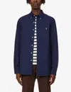 Polo Ralph Lauren Blue Shirt With Button-down Collar And Pony Embroidery On The Front In Newport Navy