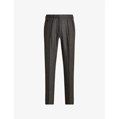 Polo Ralph Lauren Mens Pleated Tapered-leg Woven Trousers Grey In Black