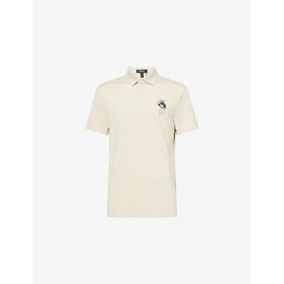 Polo Ralph Lauren Mens Rlx Performance Bear-embroidery Stretch-woven Polo Shirt Basic Sand Xxl