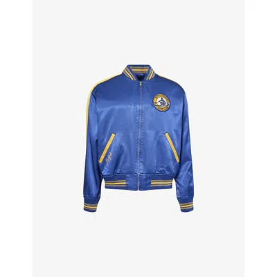 Polo Ralph Lauren Mens Charter Blue X Surf-inspired Letterman Regular-fit Cotton-blend Jacket