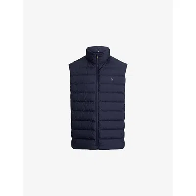 Polo Ralph Lauren Mens Navy The Colden Logo-embroidered Down Gilet In Blue
