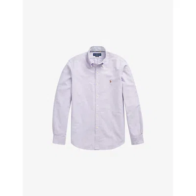 Polo Ralph Lauren Mens 4070a Thistle The Iconic Oxford Custom-fit Cotton Shirt In Blue