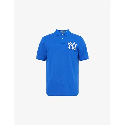 Polo Ralph Lauren Mens Cruise Royal  X Mlb Collection Ny Yankees Short-sleeve Cotton-pique Polo Shirt