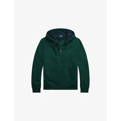 POLO RALPH LAUREN MENS MOSS AGATE ZIPPED LOGO-EMBROIDERED COTTON-BLEND HOODY XXL
