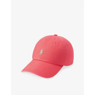 Polo Ralph Lauren Mens Red Sky Pony Logo-embroidered Cotton Baseball Cap In Multi