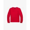 Polo Ralph Lauren Mens Crewneck Logo-embroidered Wool And Alpaca-blend Jumper Rl 2000 Red Xl In Red
