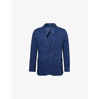 Polo Ralph Lauren Mens Rustic Navy Regular-fit Notch-lapels Stretch-cotton Blazer In Blue