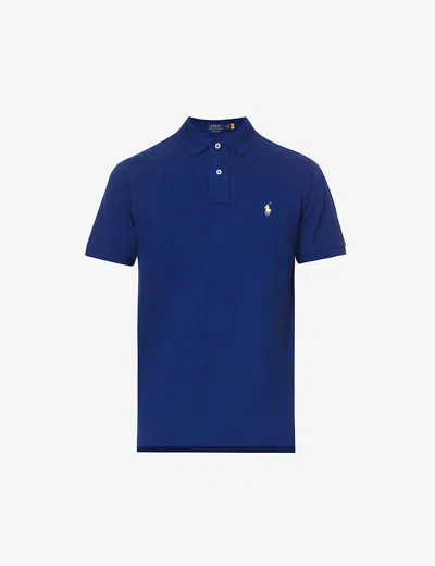 POLO RALPH LAUREN MENS POLO RALPH LAUREN SHORT-SLEEVED LOGO-EMBROIDERED CUSTOM-FIT COTTON-PIQUÉ POLO SHIRT,67592426