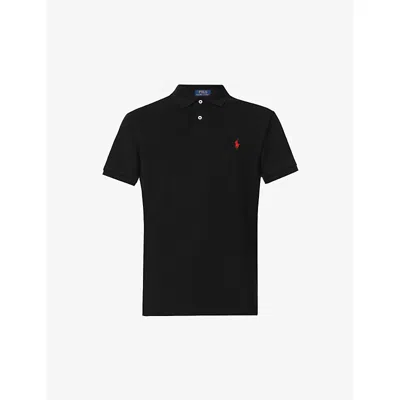 POLO RALPH LAUREN MENS POLO RALPH LAUREN SHORT-SLEEVED LOGO-EMBROIDERED CUSTOM-FIT COTTON-PIQUÉ POLO SHIRT