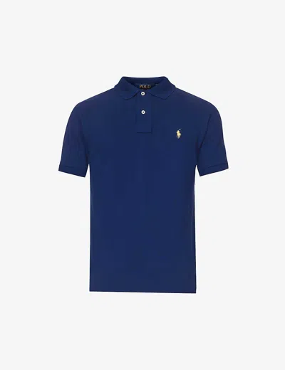 POLO RALPH LAUREN MENS FALL ROYAL SHORT-SLEEVED LOGO-EMBROIDERED SLIM-FIT COTTON-PIQUÉ POLO SHIRT XXL