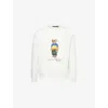 Polo Ralph Lauren White Cotton Blend Polo Bear Sweatshirt In Sp25 Nevis Bear