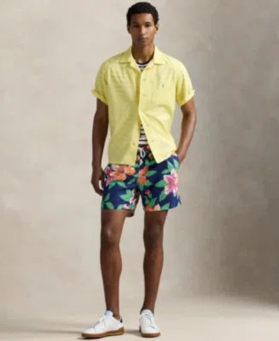 Polo Ralph Lauren Mens Striped Cotton Jersey T Shirt Swim Trunks Lace Up Sneakers In Polo Tan