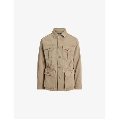 Polo Ralph Lauren Mens Surrey Tan X The Crestwood Flap-pocket Cotton Jacket In Brown