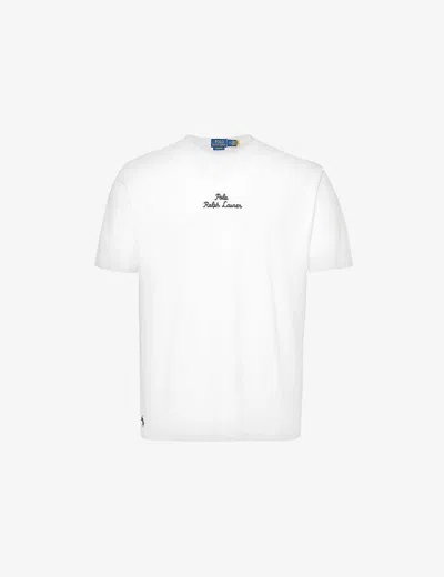 Polo Ralph Lauren Embroidered Signature T-shirt In White