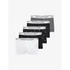 Polo Ralph Lauren Mens Wht Blk Blk Bchr Blk Pp Classic Pack Of Five Cotton-jersey Trunks In Gray