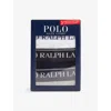 Polo Ralph Lauren Mens  Branded-waist Stretch-cotton Briefs Pack Of Three In Wht/pol Blk/andvr Htr