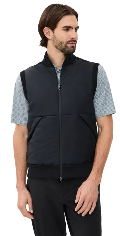 Polo Ralph Lauren Merino Coolmax Nylon Full Zip Sweater Vest Black Combo
