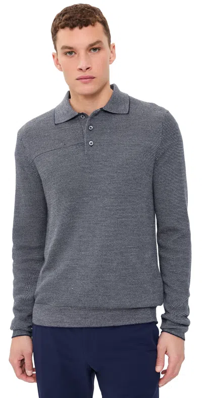 Polo Ralph Lauren Merino Coolmax Striped Polo Sweater Navy Combo In Blue