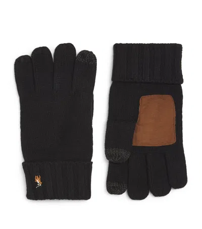 Polo Ralph Lauren Merino Touch Screen Gloves In Black