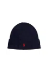 Polo Ralph Lauren Cappello Beanie In Lana Merino In Blue