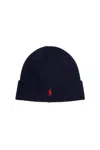 Polo Ralph Lauren Cappello Beanie In Lana Merino In Hunter Navy (blue)