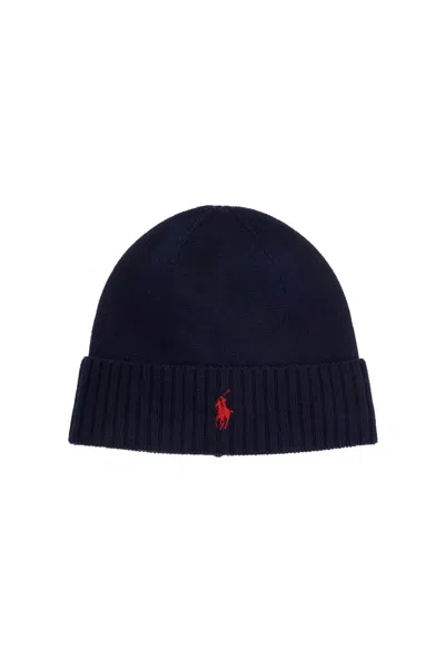 Polo Ralph Lauren Cappello Beanie In Lana Merino In Blue