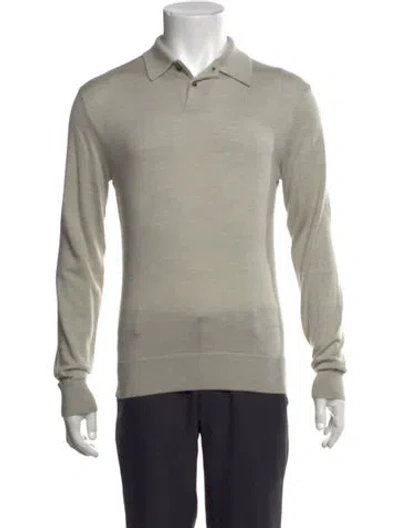 Pre-owned Polo Ralph Lauren Merino Wool Collar Polo Shirt In Neutral