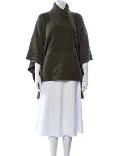 Pre-owned Polo Ralph Lauren Merino Wool Mock Neck Sweater In Green