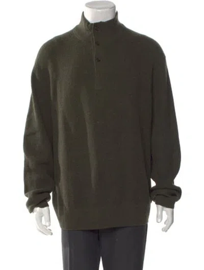 Pre-owned Polo Ralph Lauren Merino Wool Turtleneck Polo Sweater In Green