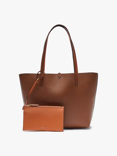 Polo Ralph Lauren Merrimack Medium Reversible Tote Bag In Lauren Tan/orange