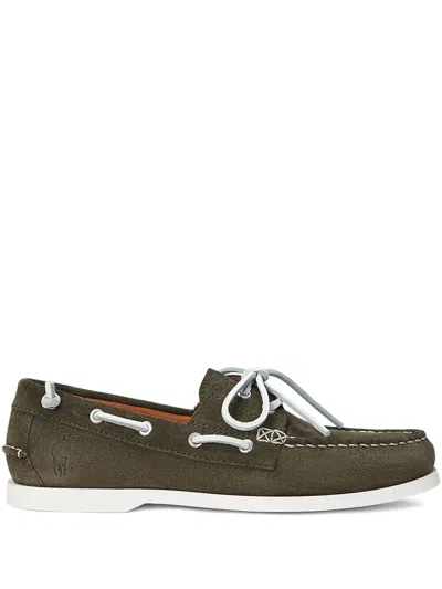 Polo Ralph Lauren Merton Boat Shoes In Kaki