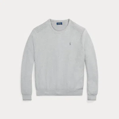 Polo Ralph Lauren Mesh-knit Cotton Crewneck Jumper In Grey