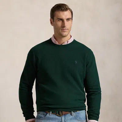 Polo Ralph Lauren Mesh-knit Cotton Crewneck Sweater In Moss Agate